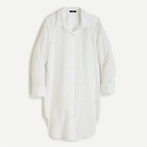 J.Crew Classic Fit Beach Shirt in Cotton- Linen - White (Size S)